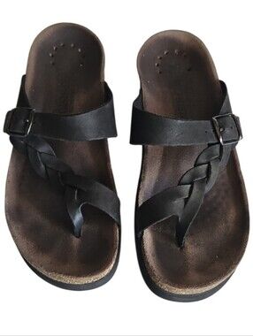 Mephisto Black Cork Sandals Size 38